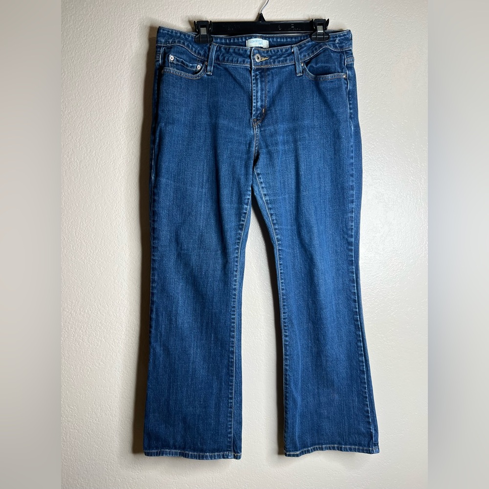 Levi's 545 Jeans Women's 16 M Blue Low Boot Cut Dark Wash Button Pocket Denim